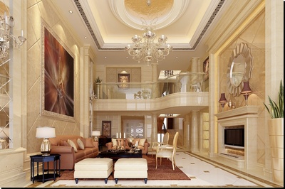 海天一色，奢華盡顯——歐式豪華三居樓中樓海景裝修實景賞析